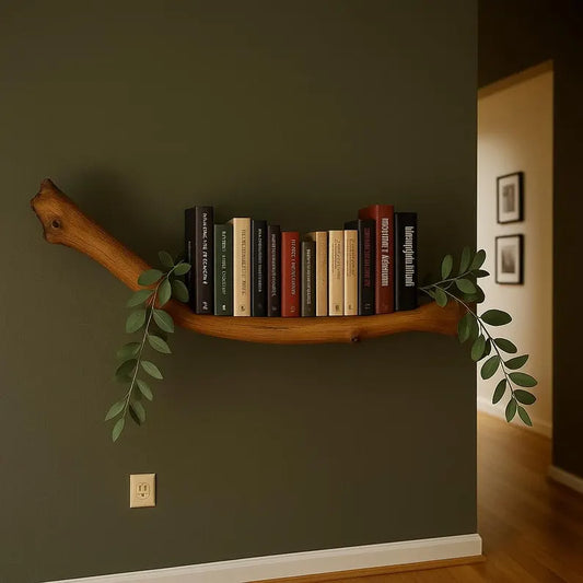 Book Shelf – Driftwood Branch Floating Bookshelf, Wall Mount Bookcase, Handmade Wooden Shelf, Rustic Wall Decor