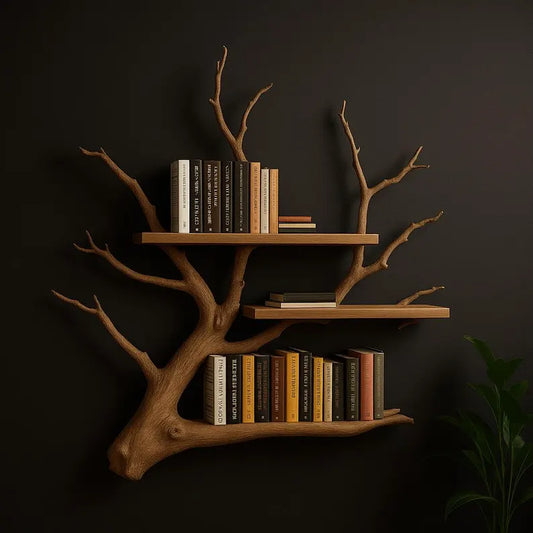 Tree Book Shelf, Driftwood Branch Floating Bookshelf, Wall Mount Bookcase